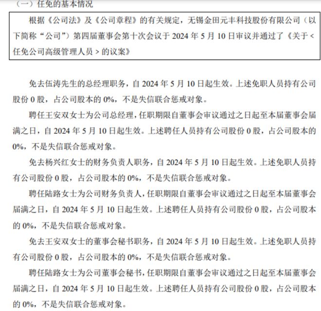 BD半岛金田元丰免去伍涛总经理职务 王安双接任 2023年公司亏损16585万(图1)